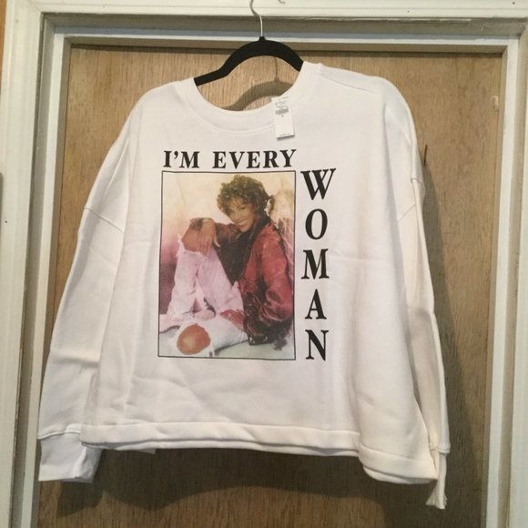 Whitney Houston plus size graphic sweatshirt cropped new with tags - Picture 1 of 3